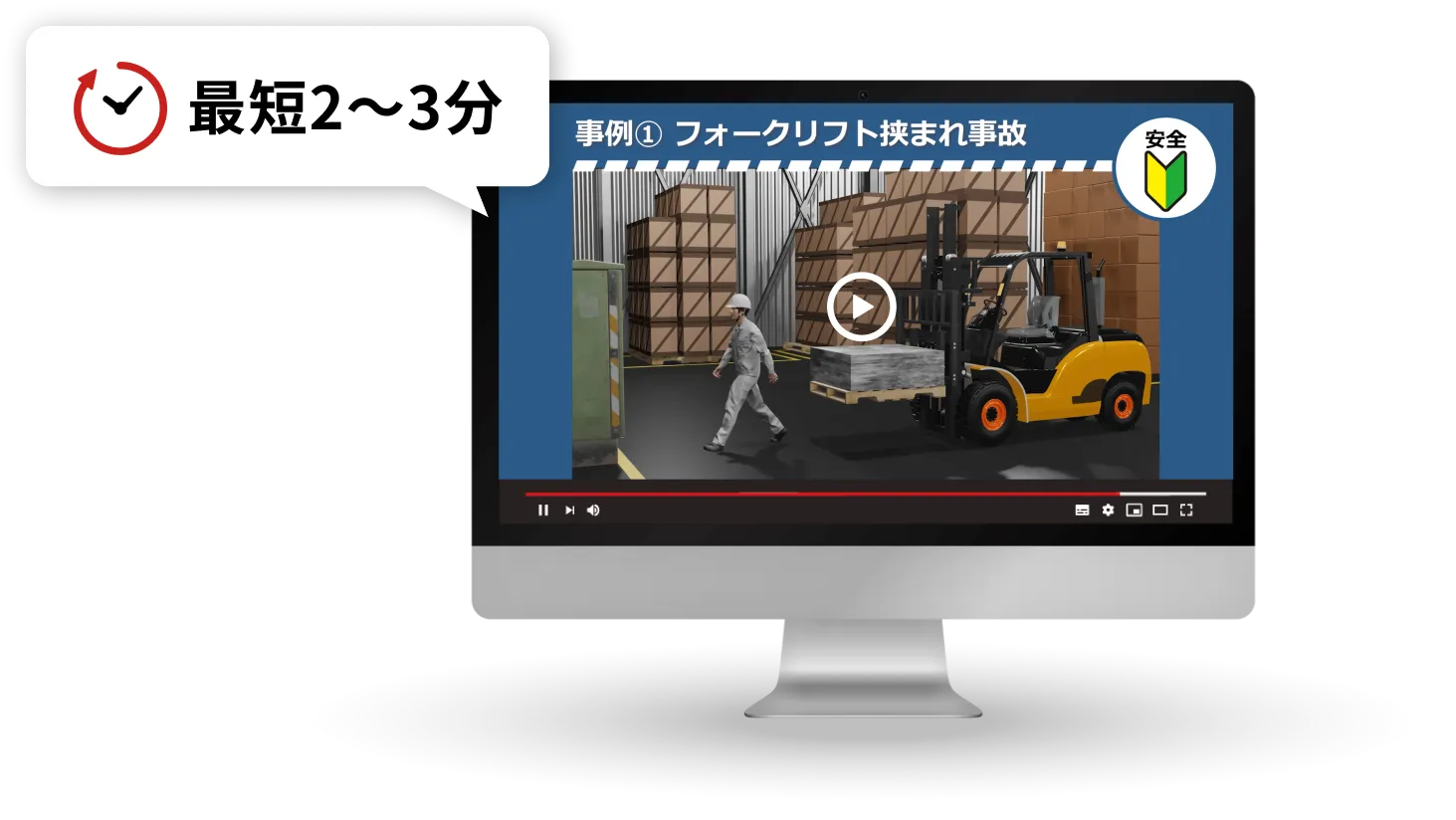 ゼロ災CG動画のマイクロラーニングイメージ