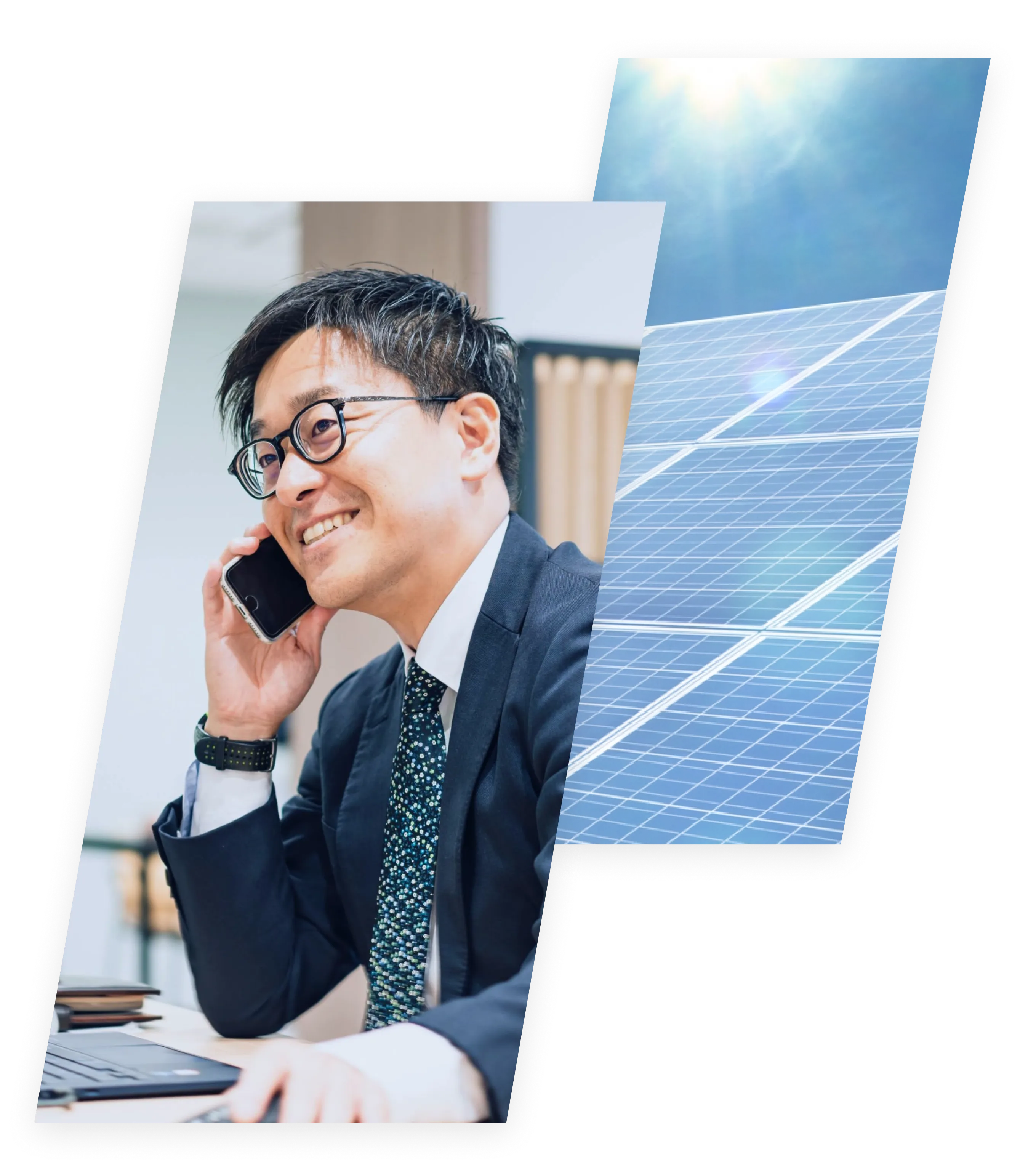 ビジネスマンが電話している様子